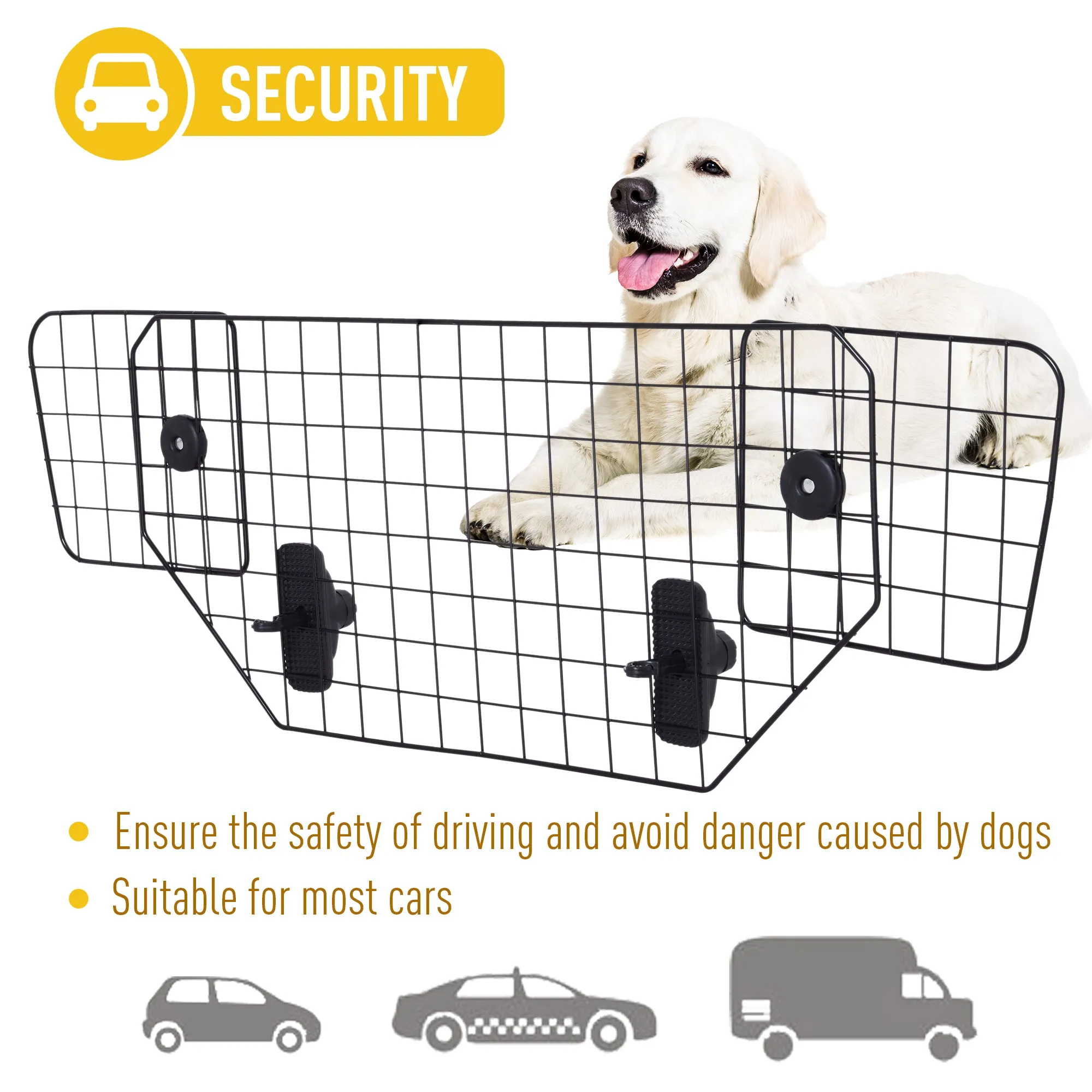 35"-48" Pet Car Barrier - Black