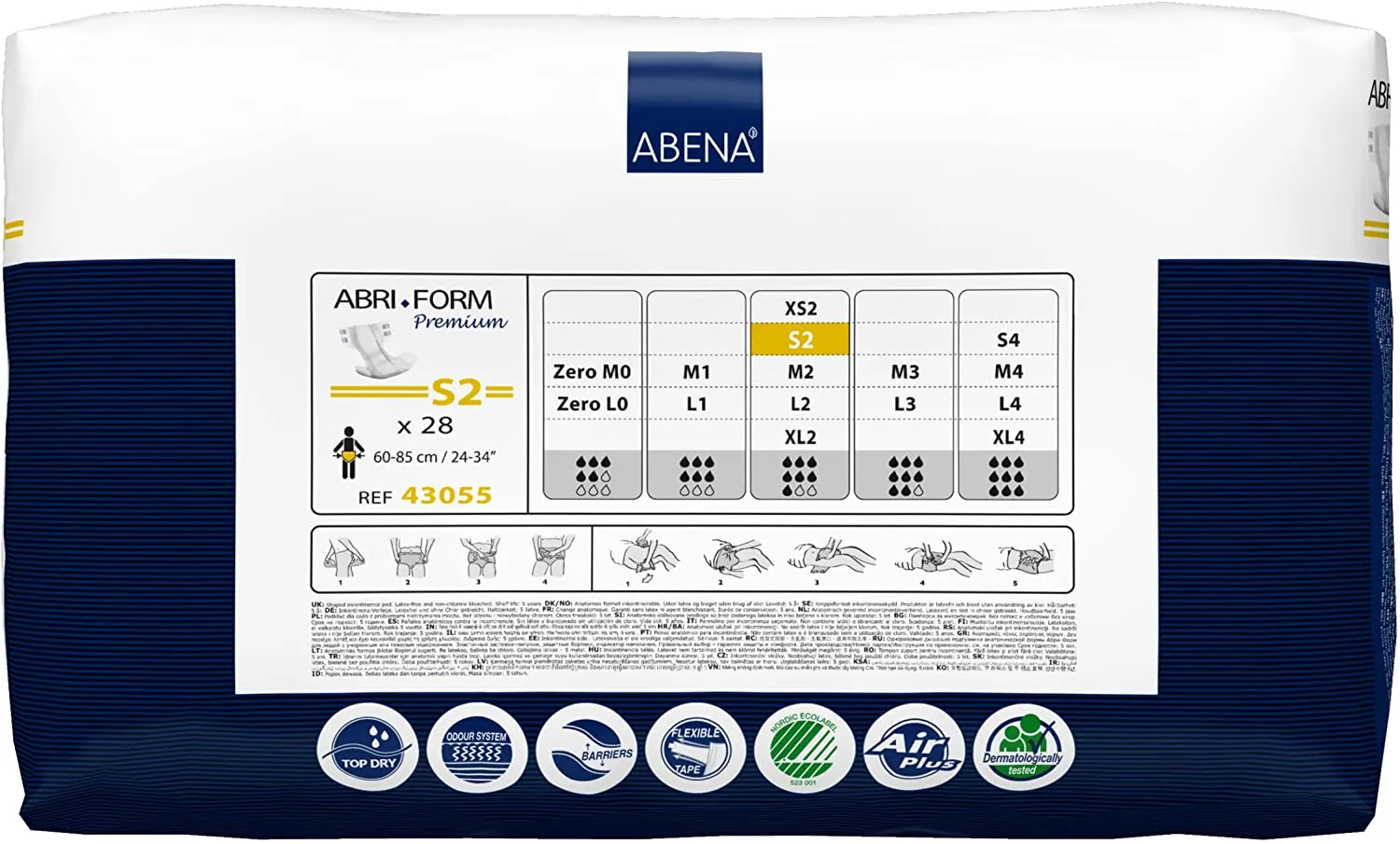 ABENA ABRI FORM ADULT DIAPERS S2 28CT