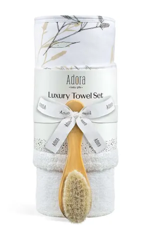 Adora Printed Bamboo Bath Towel   Washcloth   Brush