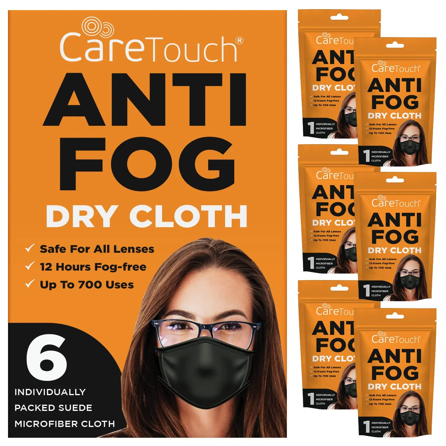 Anti-Fog Dry Cloth - Anti Fog Wipes For Glasses - Individually Wrapped Suede