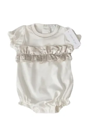 Baby Off White With Gold Bubble Romper