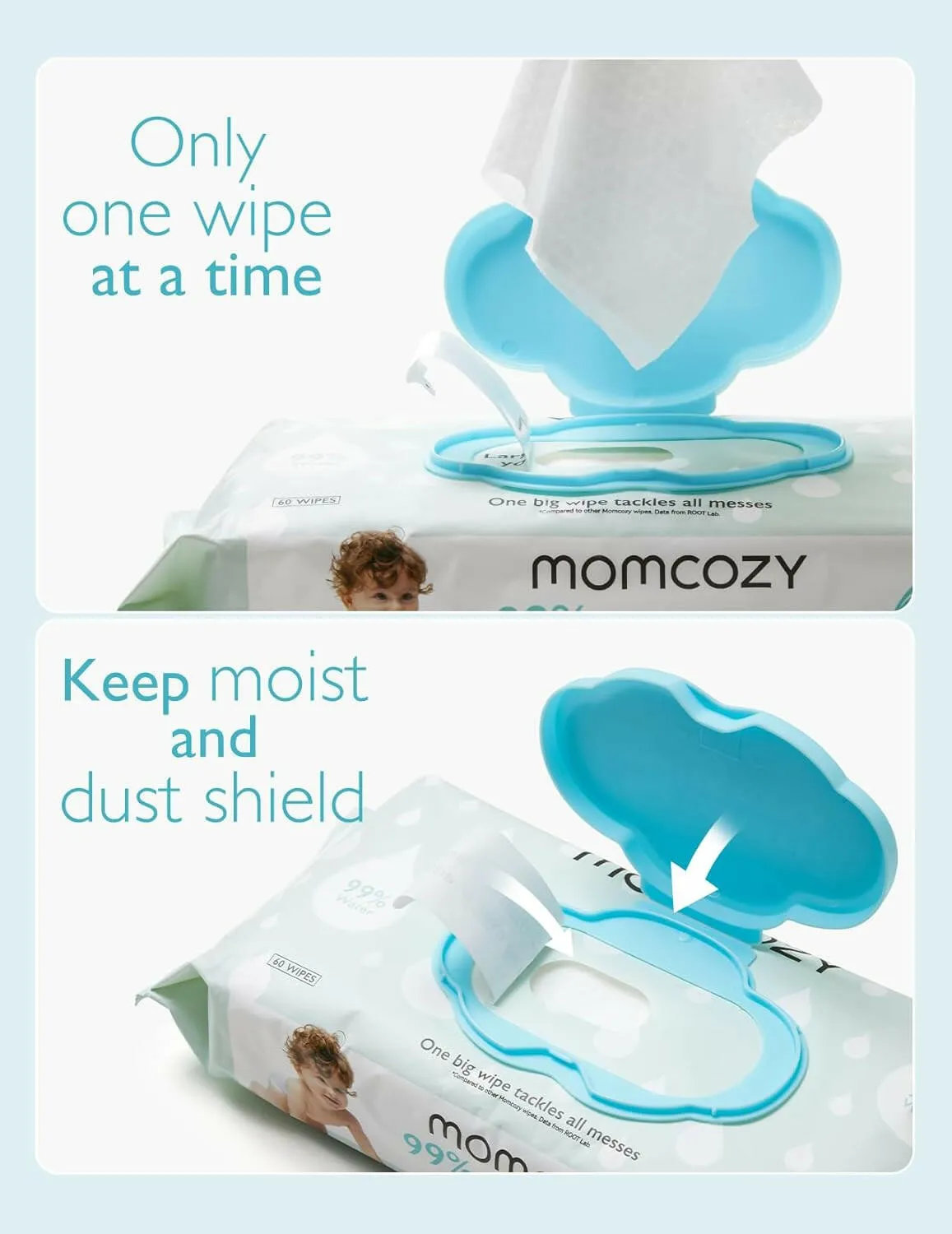 Baby Wipes, Momcozy 99% Water Based Wipes for Sensitive Skin, Unscented