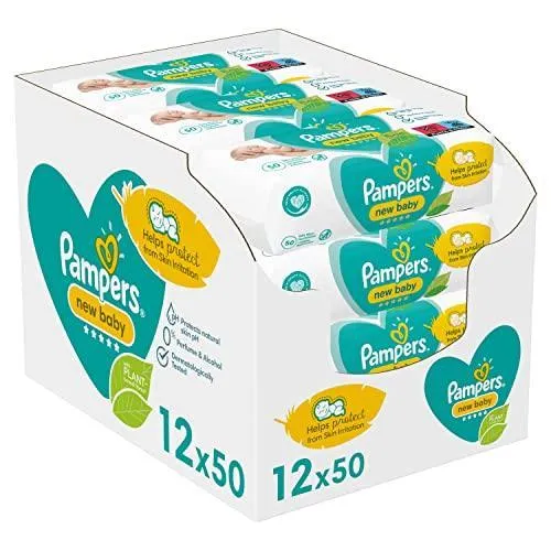 Baby Wipes Multipack, 600 Wet Wipes (12 x 50)