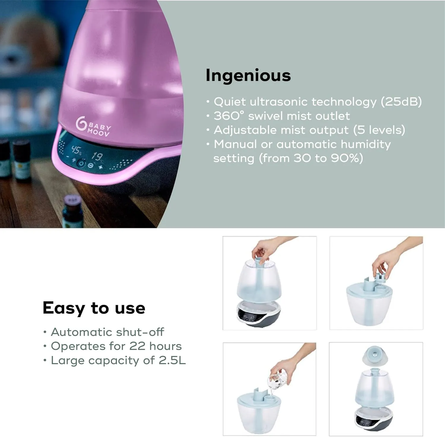 Babymoov 3-in-1 Baby Digital Hygro   Humidifier