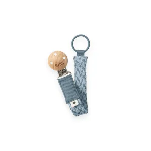 BIBS Paci Braid Pacifier Clip - Petrol   Baby Blue