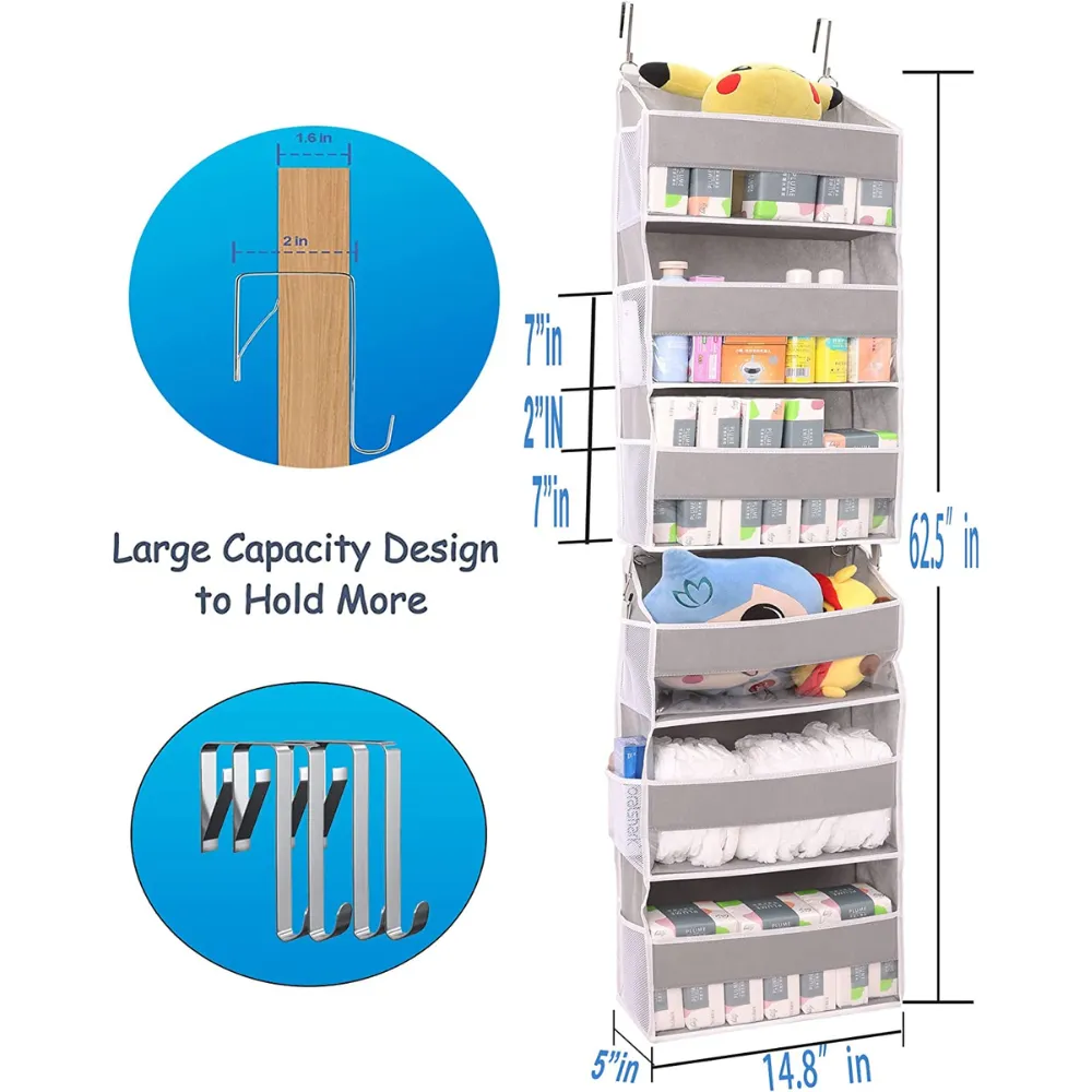 Blushbees® Split-into-2 Over-the-Door Organizer - 6 Shelves with 10 Mesh Pockets