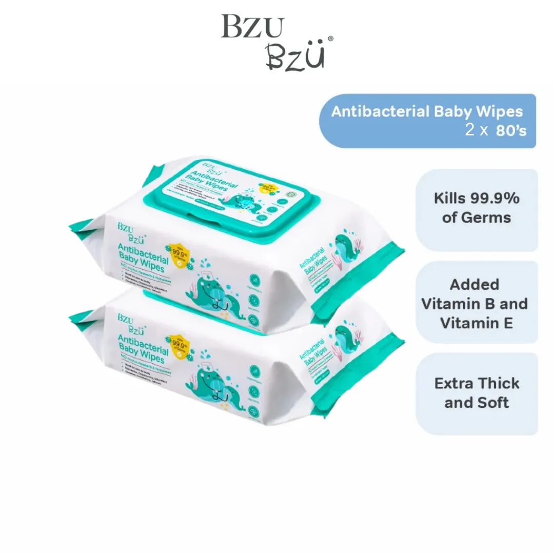 BZU BZU Antibacterial Baby Wipes Value Pack (80s x 2-pack)