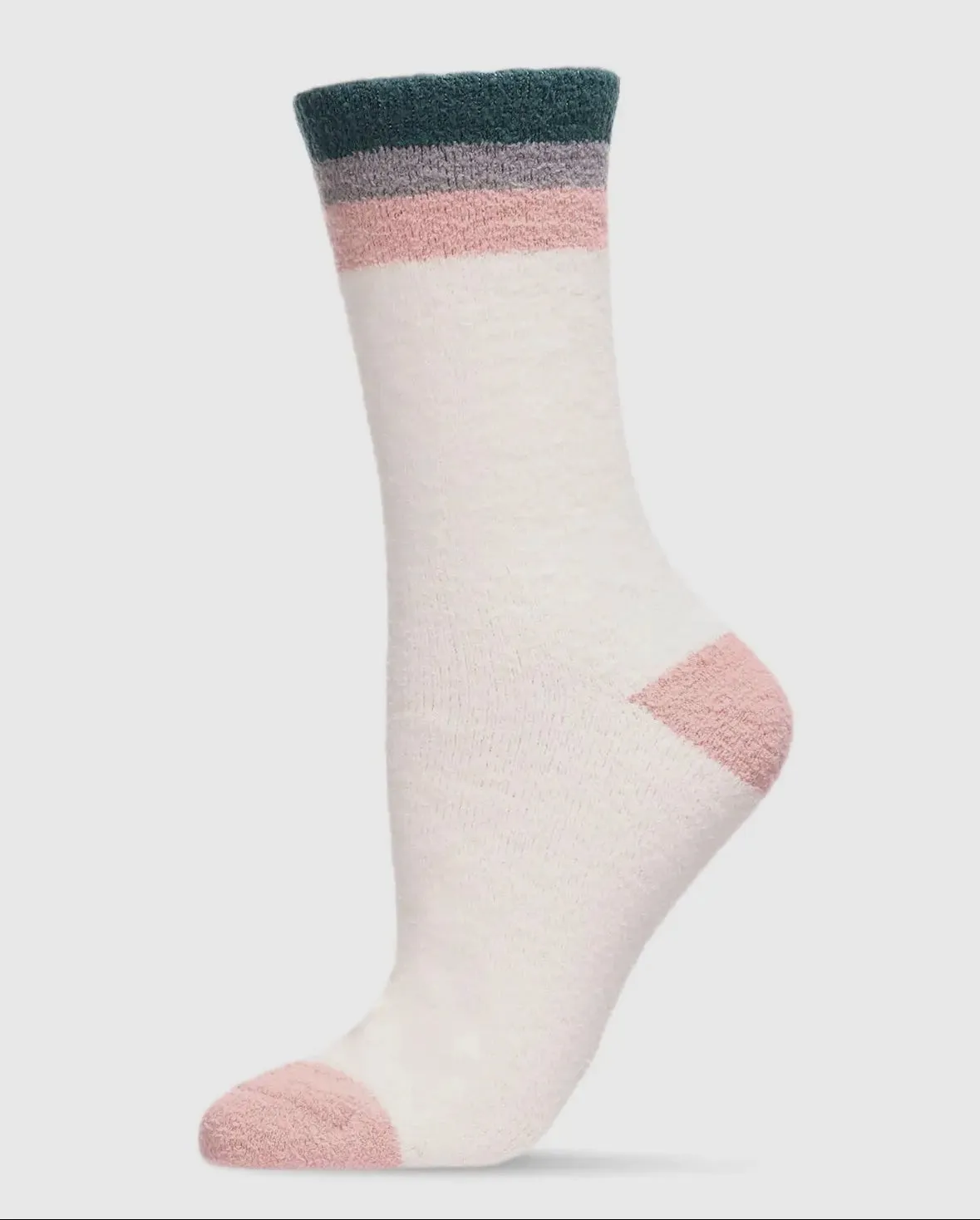 Cable Knit Striped Super Soft Cozy Crew Socks