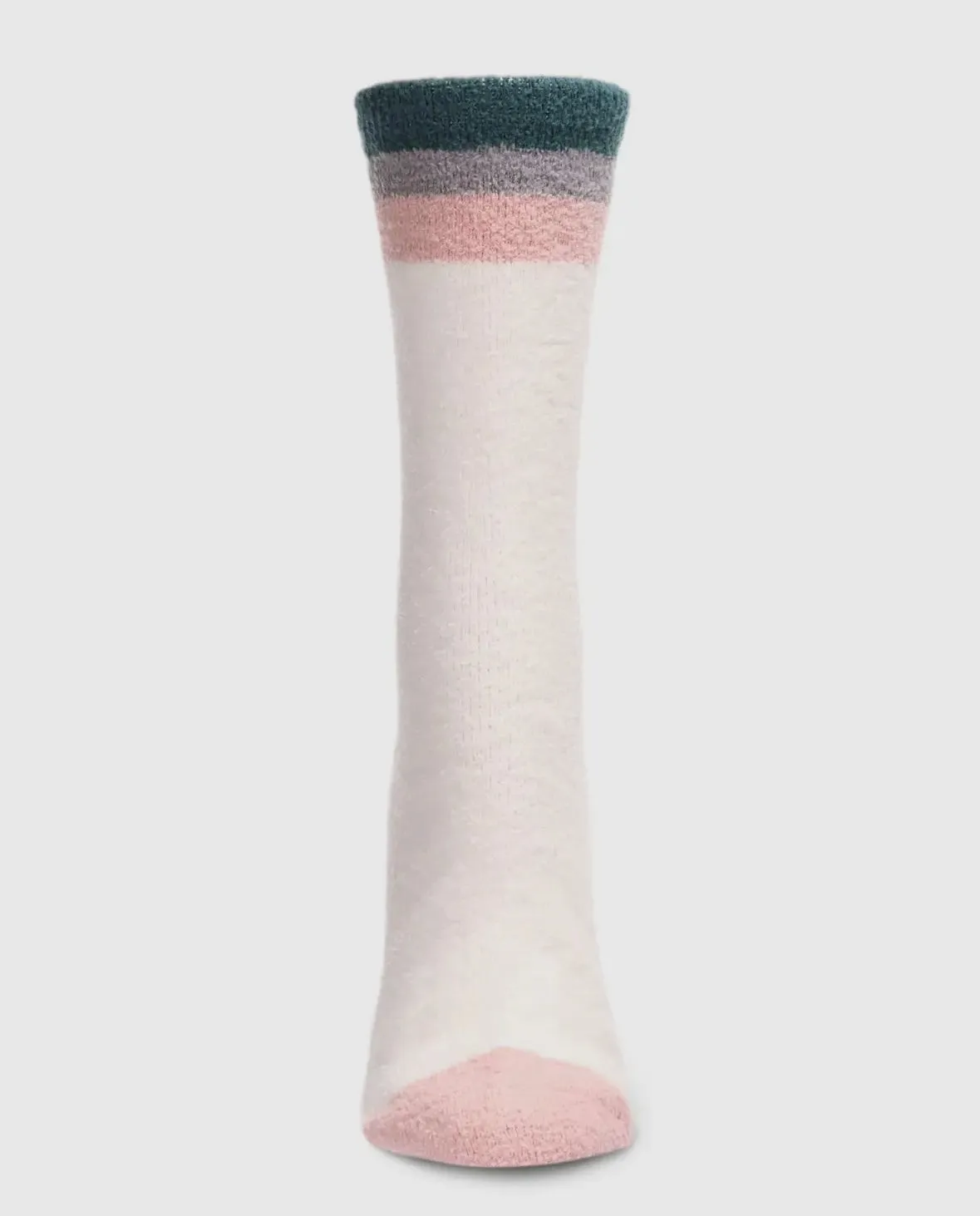 Cable Knit Striped Super Soft Cozy Crew Socks