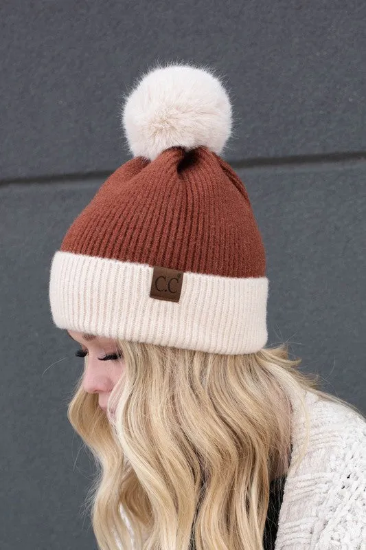 CC Festive Beanie in Rust or Taupe - ALL SALES FINAL