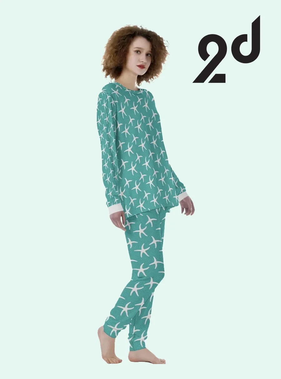 Comfy Aqua Pajamas, Long pant PJs, Cozy sleepwear, Soft lounge set, Comfort PJs, Snug nightwear, Relaxing jammies, Long pant Pajama, Comfy sleep set, Cozy loungewear, Soft PJ pants, Comfy jammies, Long pant Pajama set