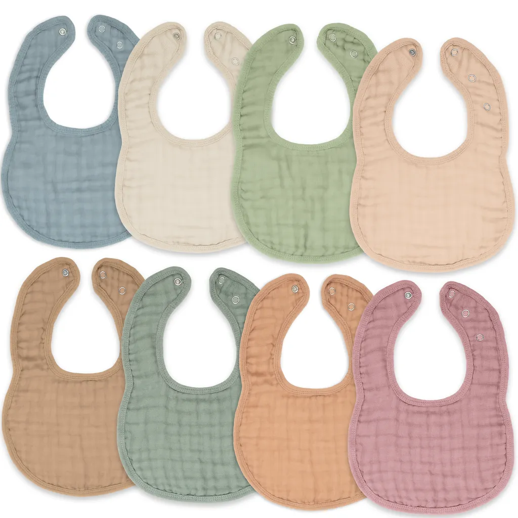 Comfy Cubs Muslin Cotton Baby Bibs - 4 Pack