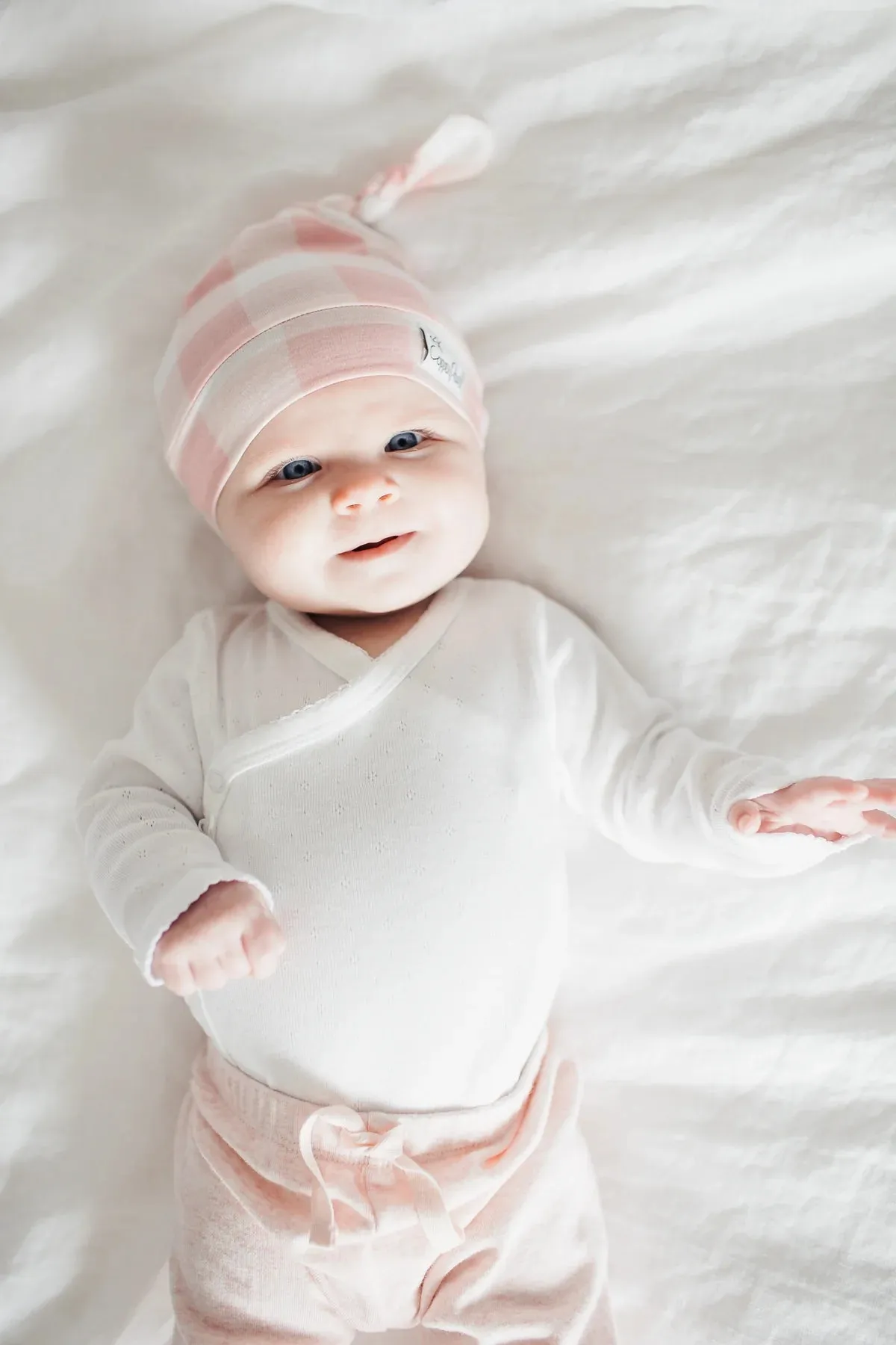 Copper Pearl Newborn Top Knot Hat | London