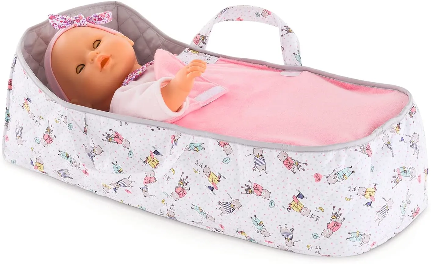 Corolle Pink Carry Bed 14 & 17-inch