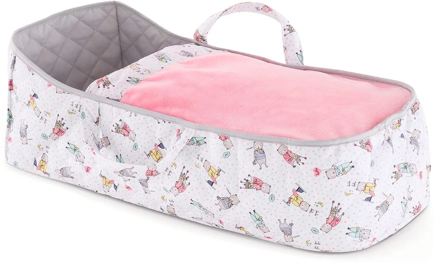 Corolle Pink Carry Bed 14 & 17-inch