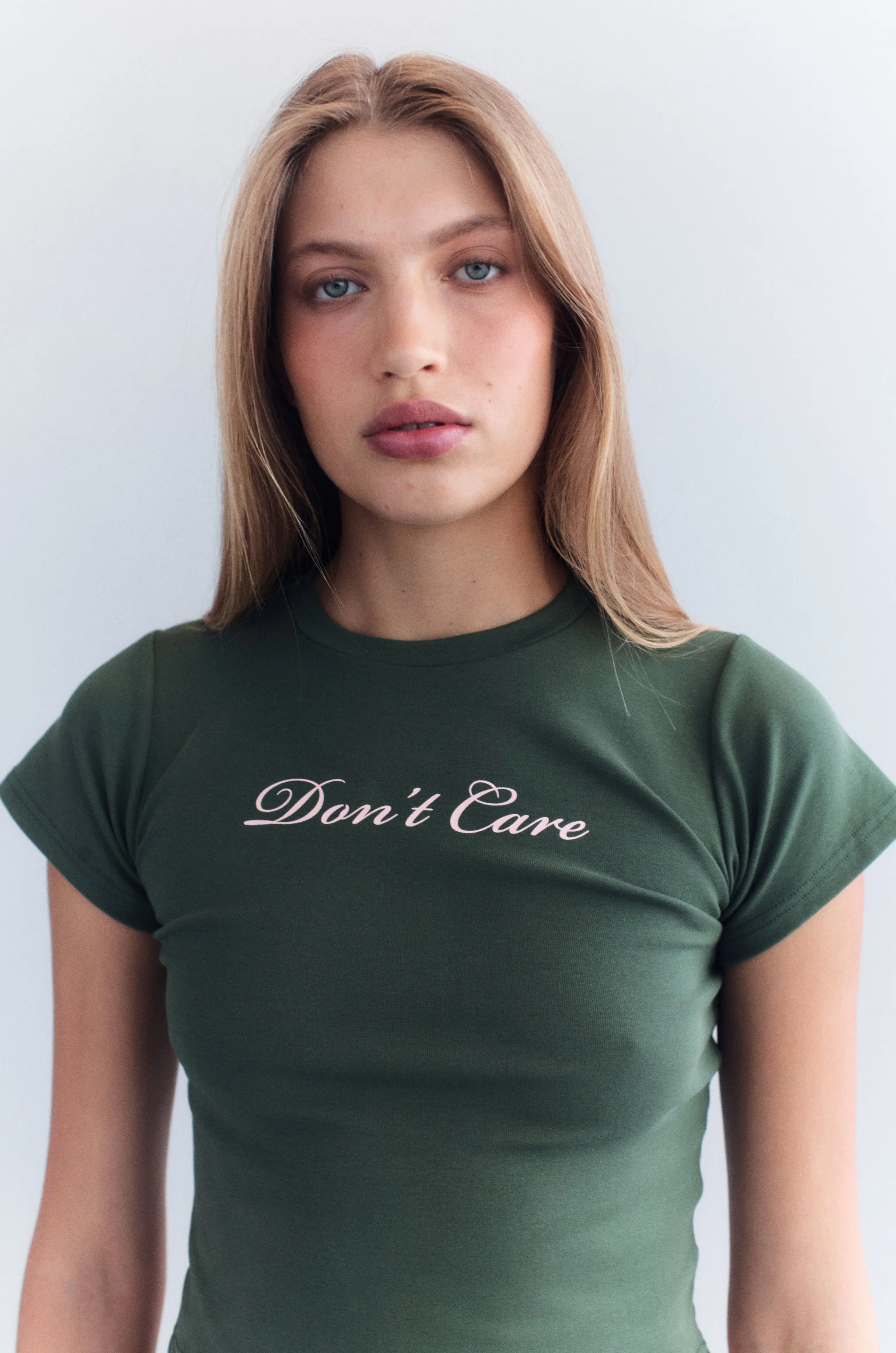 Don't Care Tee | Khaki