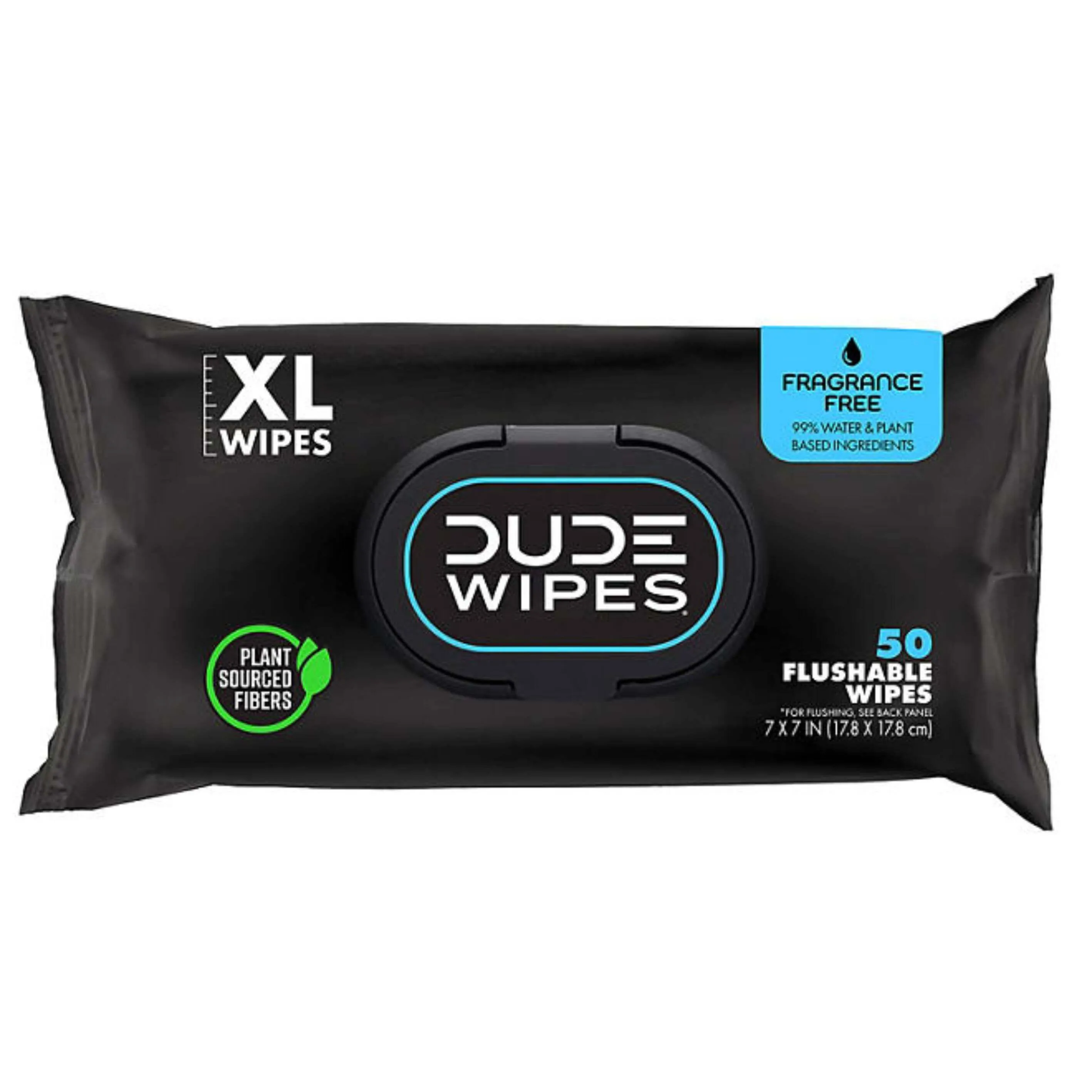 Dude Wipes, Extra Large, Fragance Free Flushable Wipes - 8 Packs, 50 Ct Each