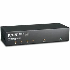 Eaton Tripp Lite Series 4-Port DVI Splitter with Audio and Signal Booster - Single-Link DVI-I, 1920 x 1200 (1080p) @ 60 Hz, TAA