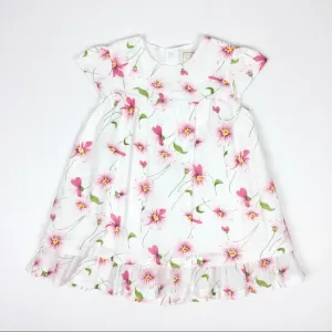 Emile et Rose White Pink Floral Dress 12 Months