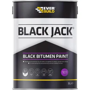 Everbuild Blackjack Black Bitumen Paint 5L