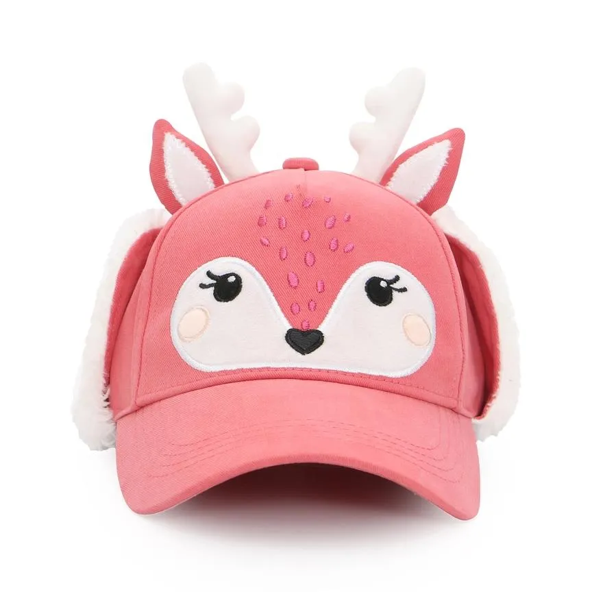 Flap Jack Kids 3D Caps with Earflaps - Deer