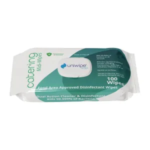 FS701 Uniwipe Catering Sanitising Midi-Wipes (Pack 100)