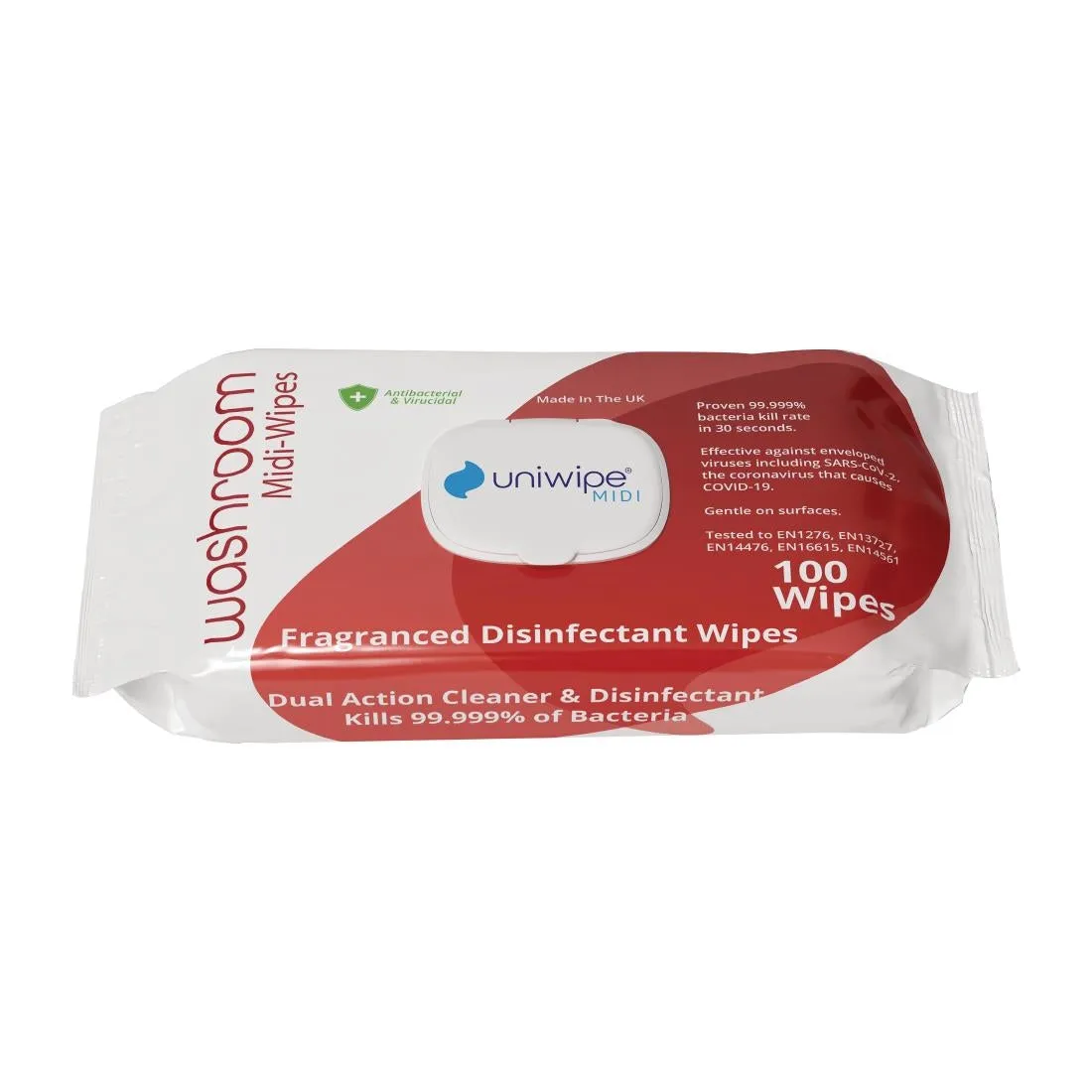 FS702 Uniwipe Washroom Sanitising  Midi-Wipes (Pack 100)