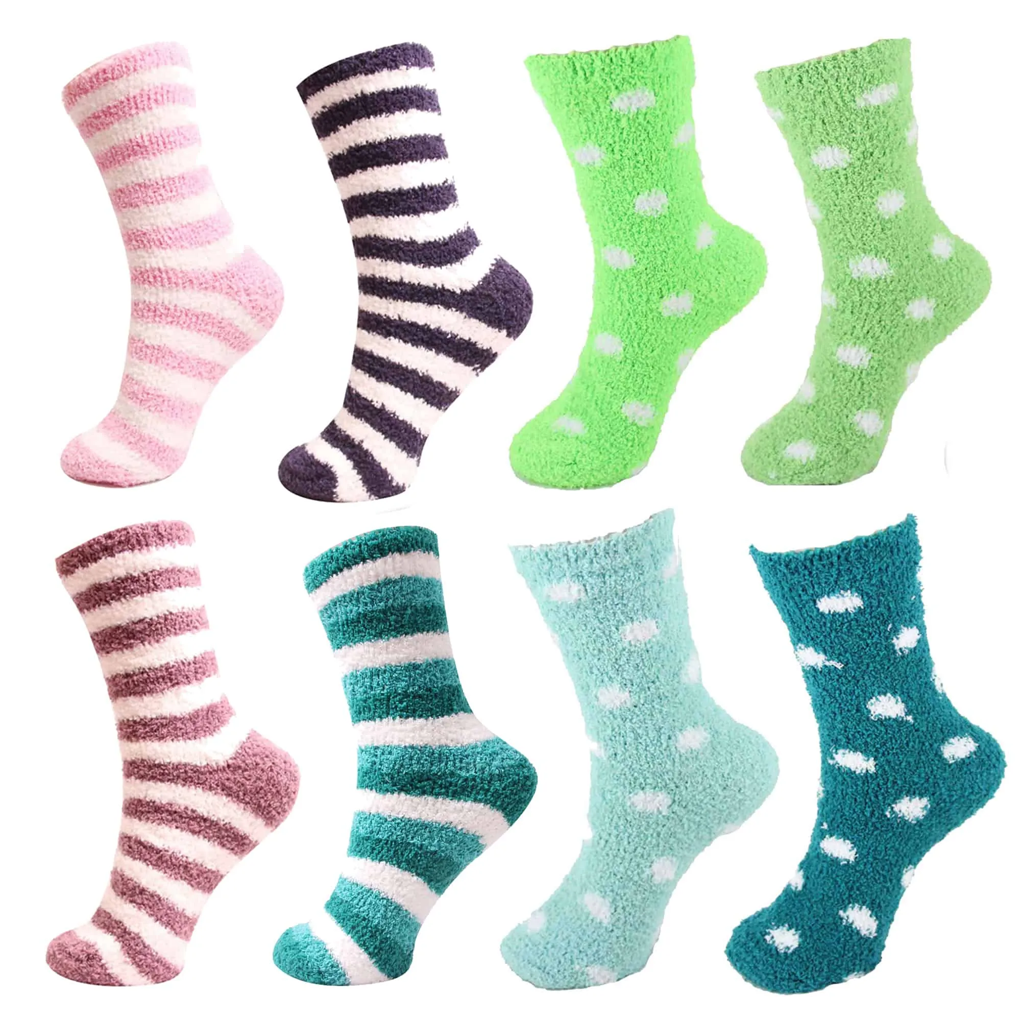 Fuzzy Gradient/Stripe/Polka Dot Sock Assortments