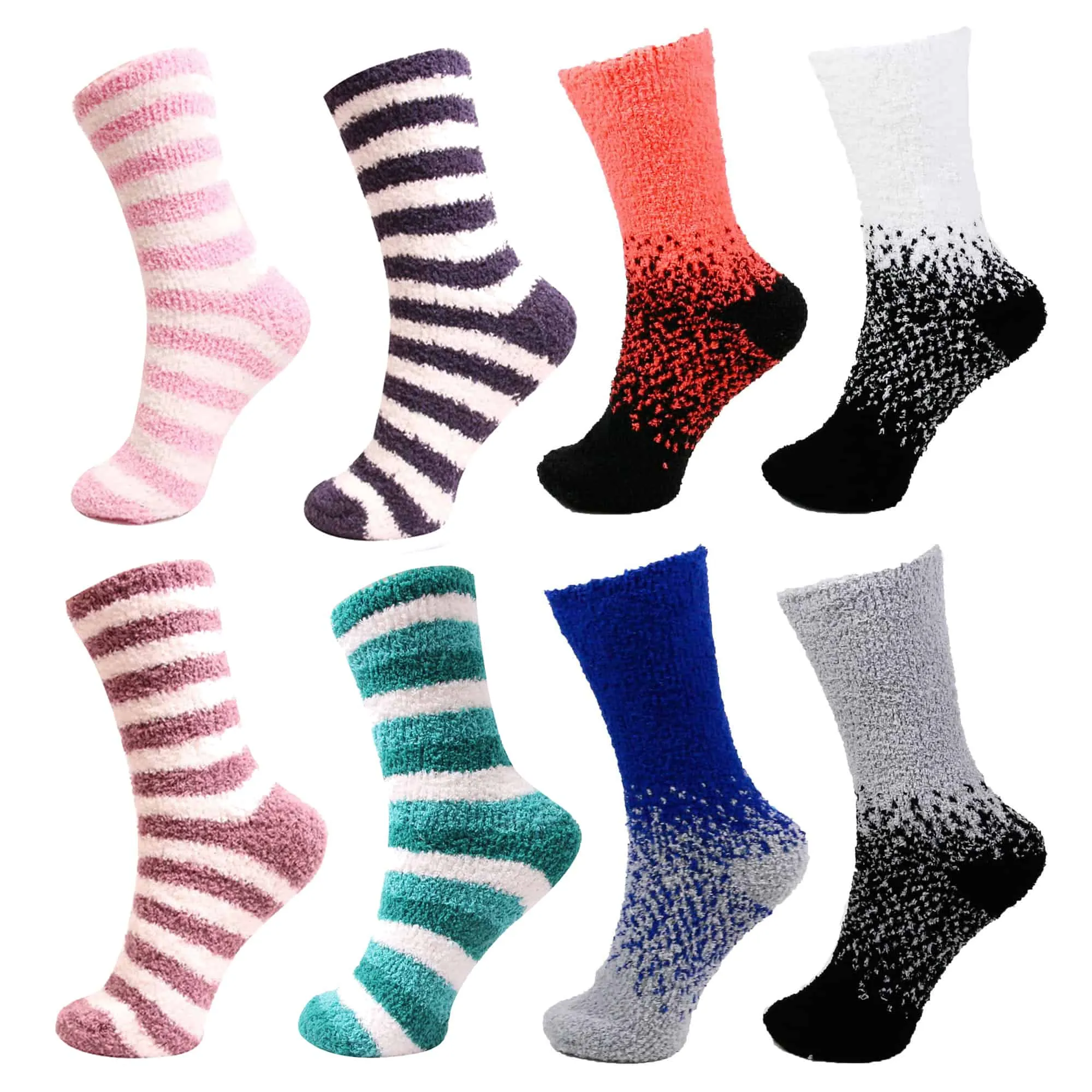 Fuzzy Gradient/Stripe/Polka Dot Sock Assortments