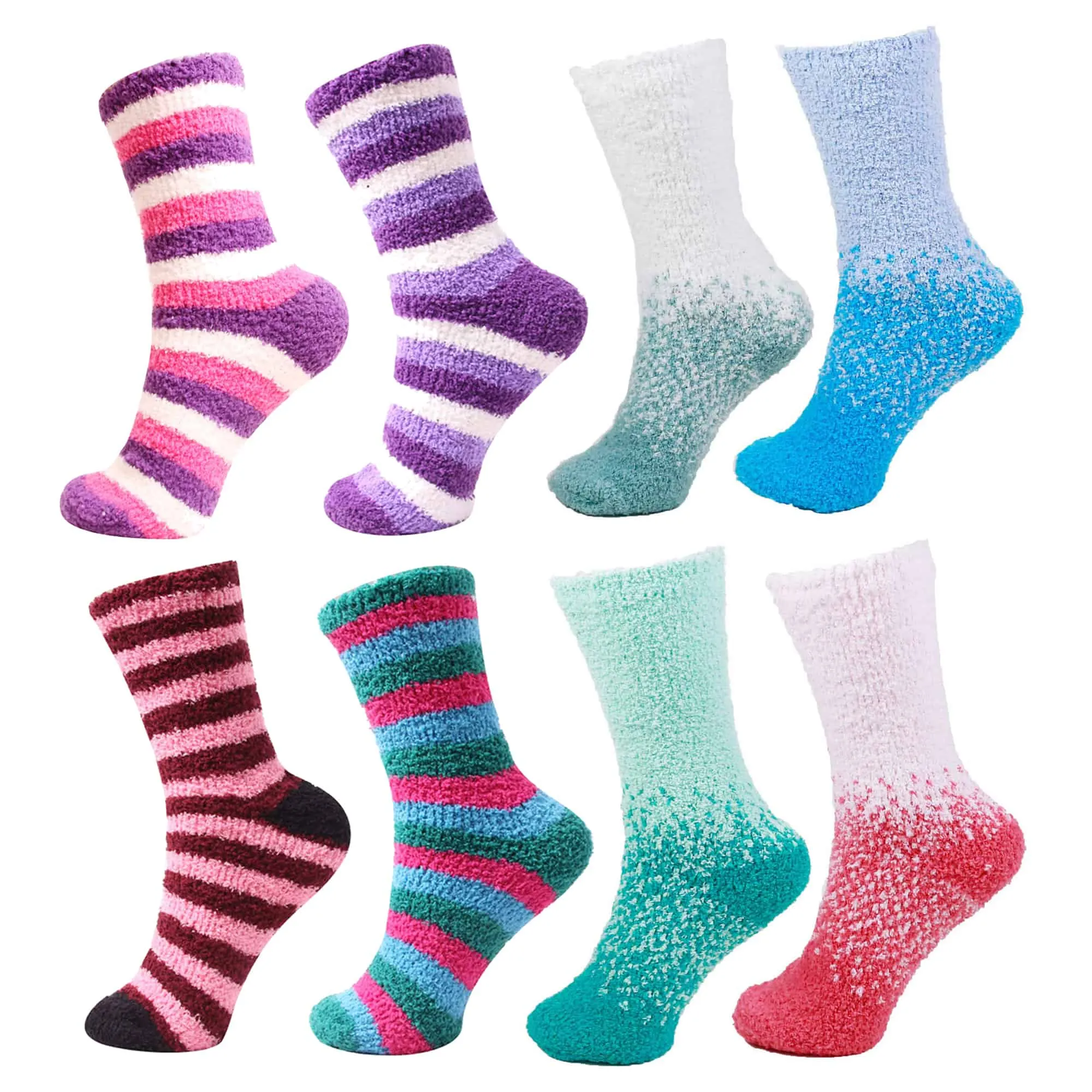 Fuzzy Gradient/Stripe/Polka Dot Sock Assortments