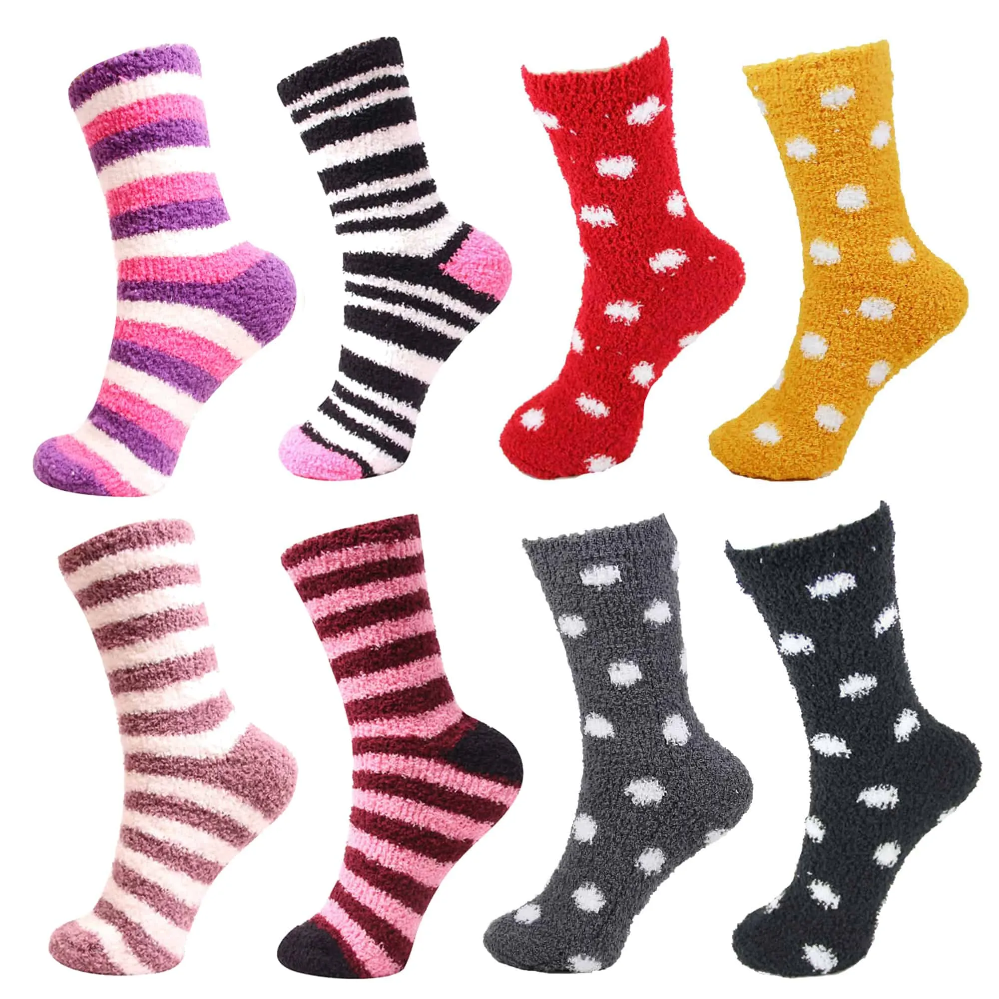 Fuzzy Gradient/Stripe/Polka Dot Sock Assortments