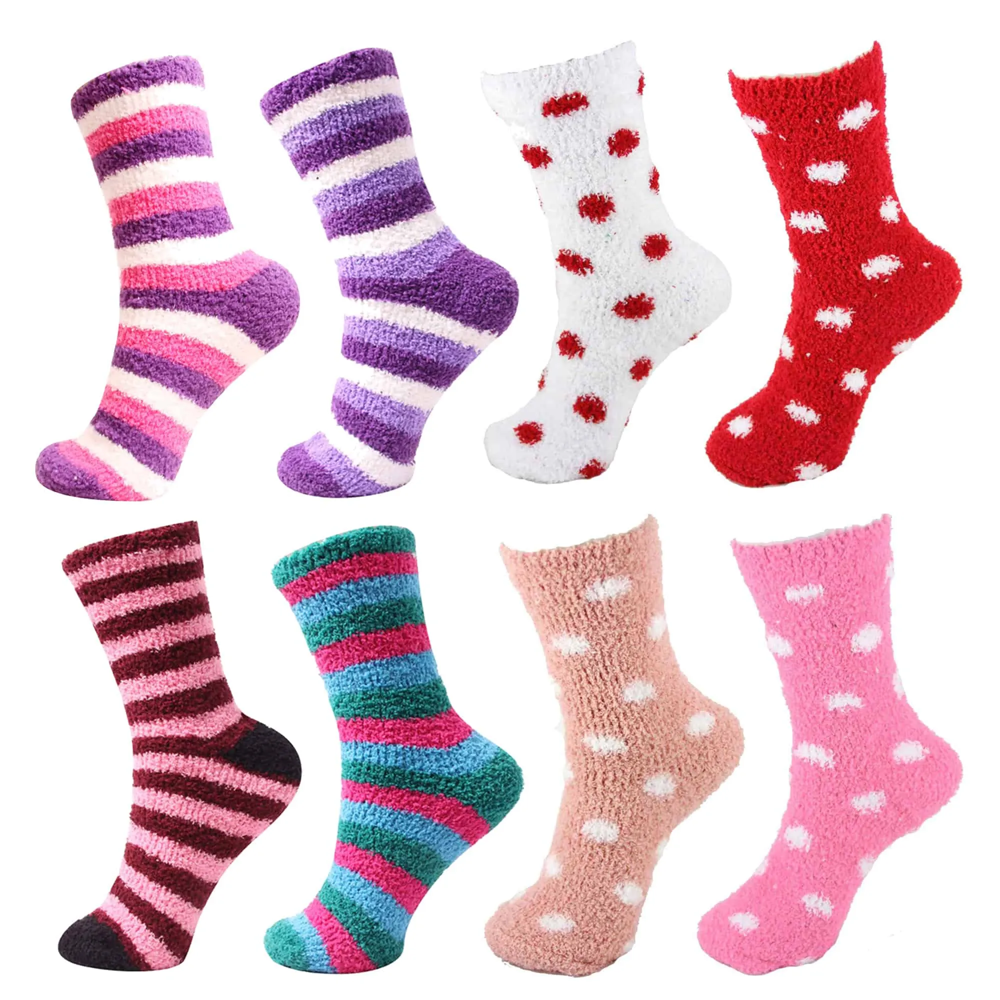 Fuzzy Gradient/Stripe/Polka Dot Sock Assortments