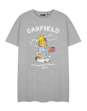 Garfield Rise But Won't Shine Womens Grey Short Sleeve Nightdress