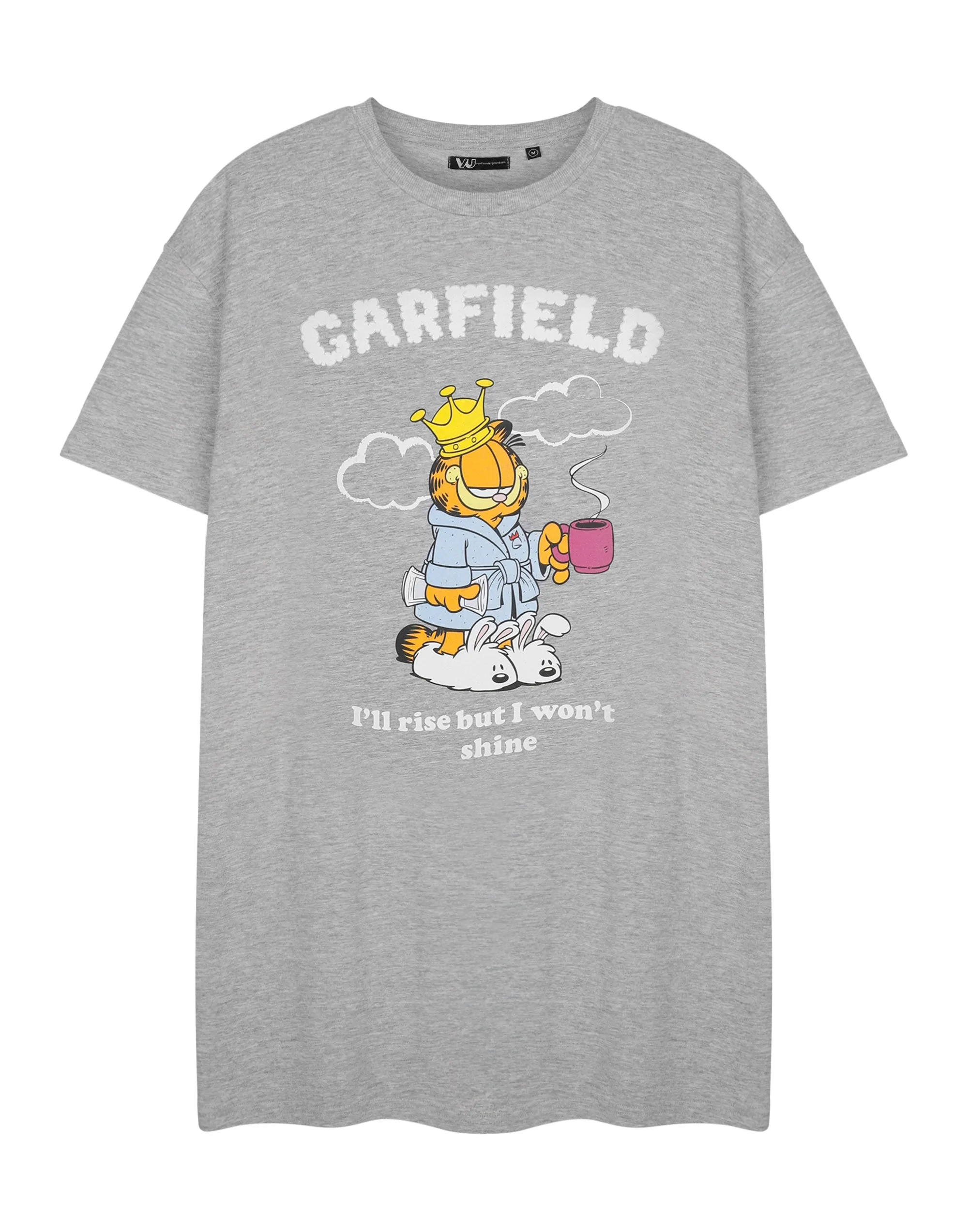 Garfield Rise But Won't Shine Womens Grey Short Sleeve Nightdress