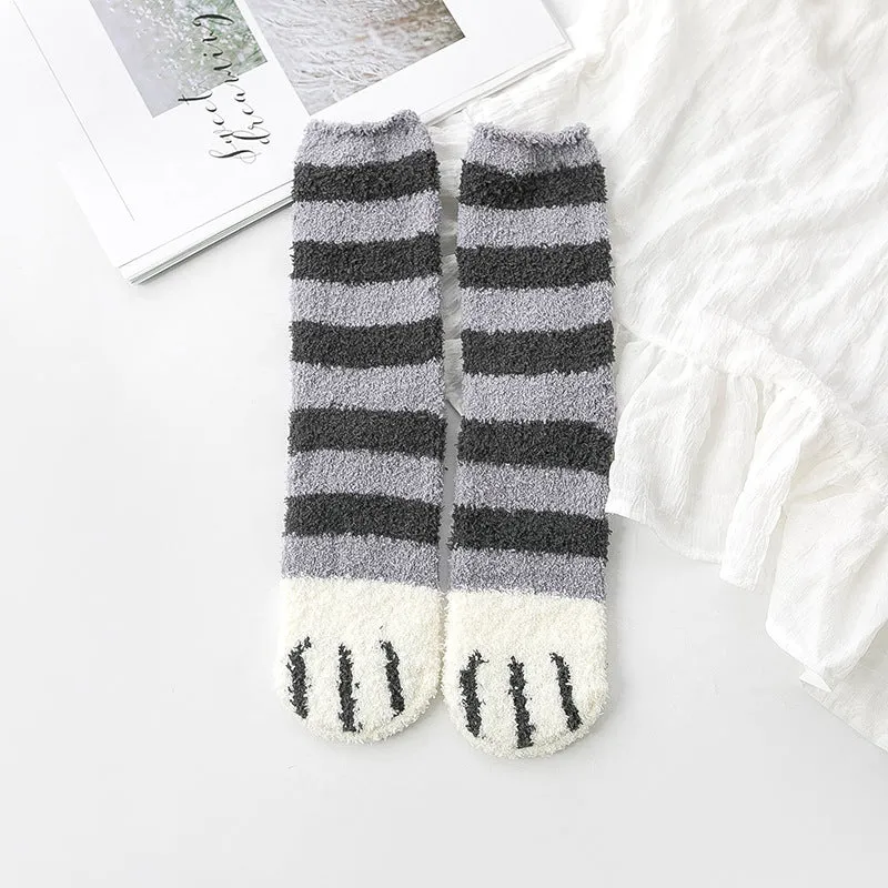 Gohobi Cat Paw Coral Fleece Socks