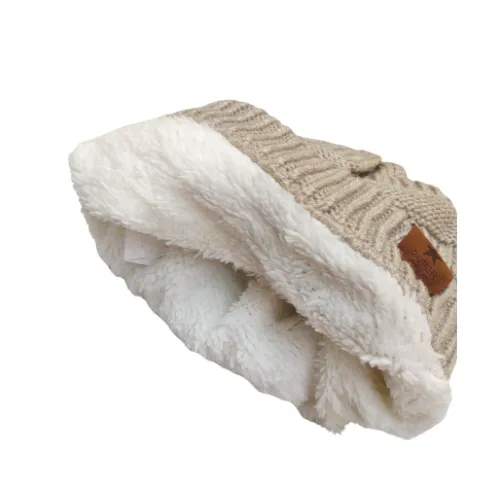 Hat Slouch Fleece Lined 3 colors Taupe, Cream or Black