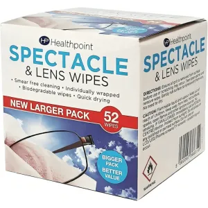 Healthpoint Spectacle & Lens Wipes, 52 Pack