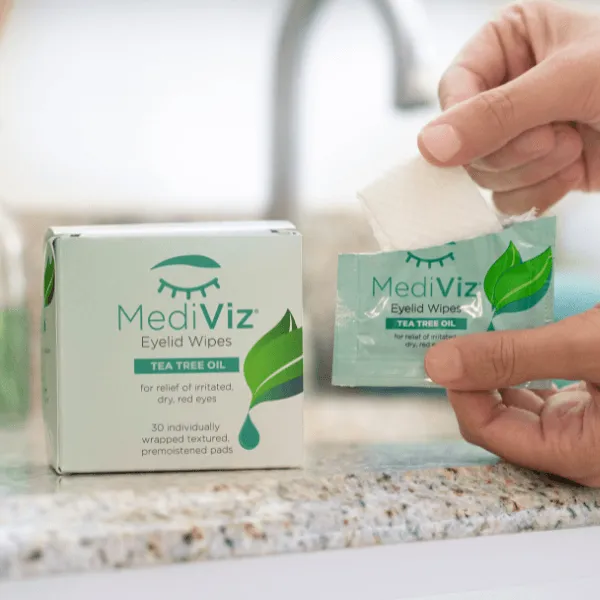 MediViz Tea Tree Eyelid Wipes | Eyelid Cleansing Wipes