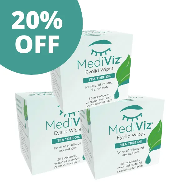 MediViz Tea Tree Eyelid Wipes | Eyelid Cleansing Wipes