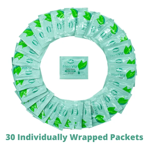 MediViz Tea Tree Eyelid Wipes | Eyelid Cleansing Wipes