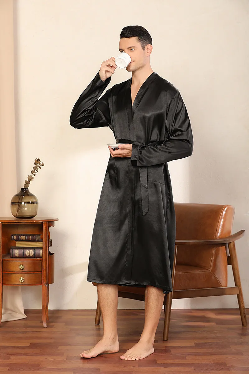 Men's Robe Ultra-thin Cardigan Nightgown Loose Plus Size