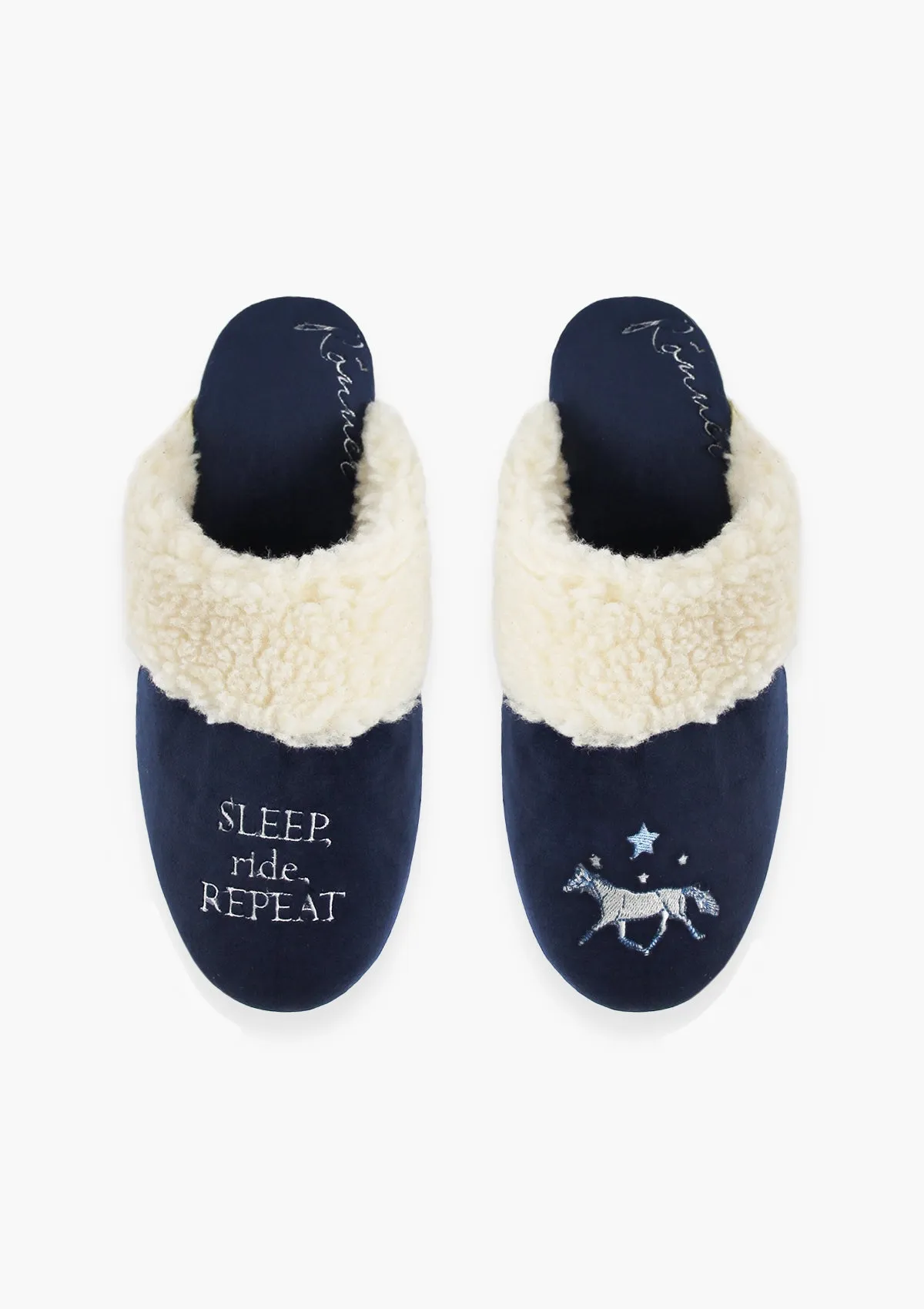 Midnight Horses Slippers | Navy