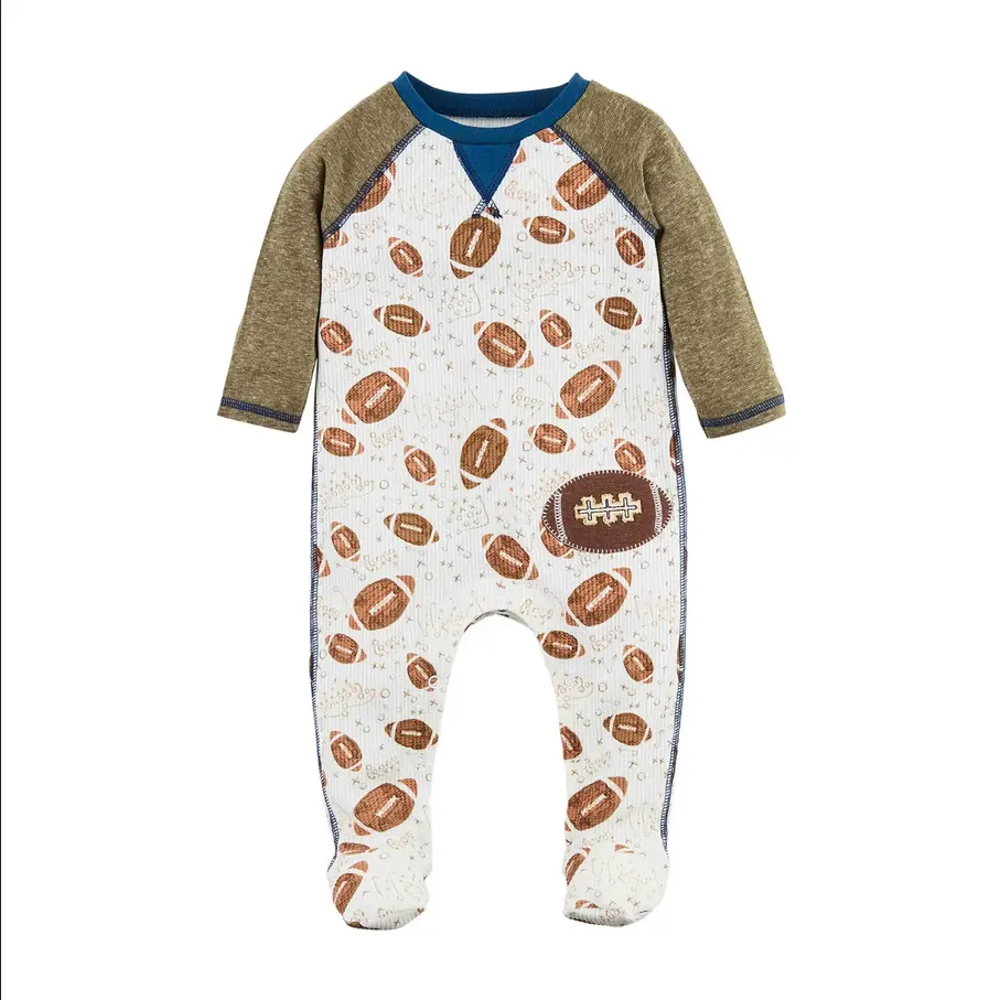 Mudpie Waffle Football Baby Sleeper