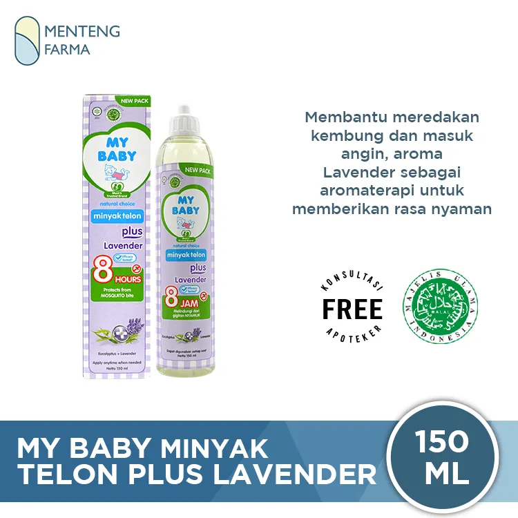 My Baby Minyak Telon Plus Lavender 150 ml - Aroma Lavender Anti Nyamuk Hingga 8 Jam