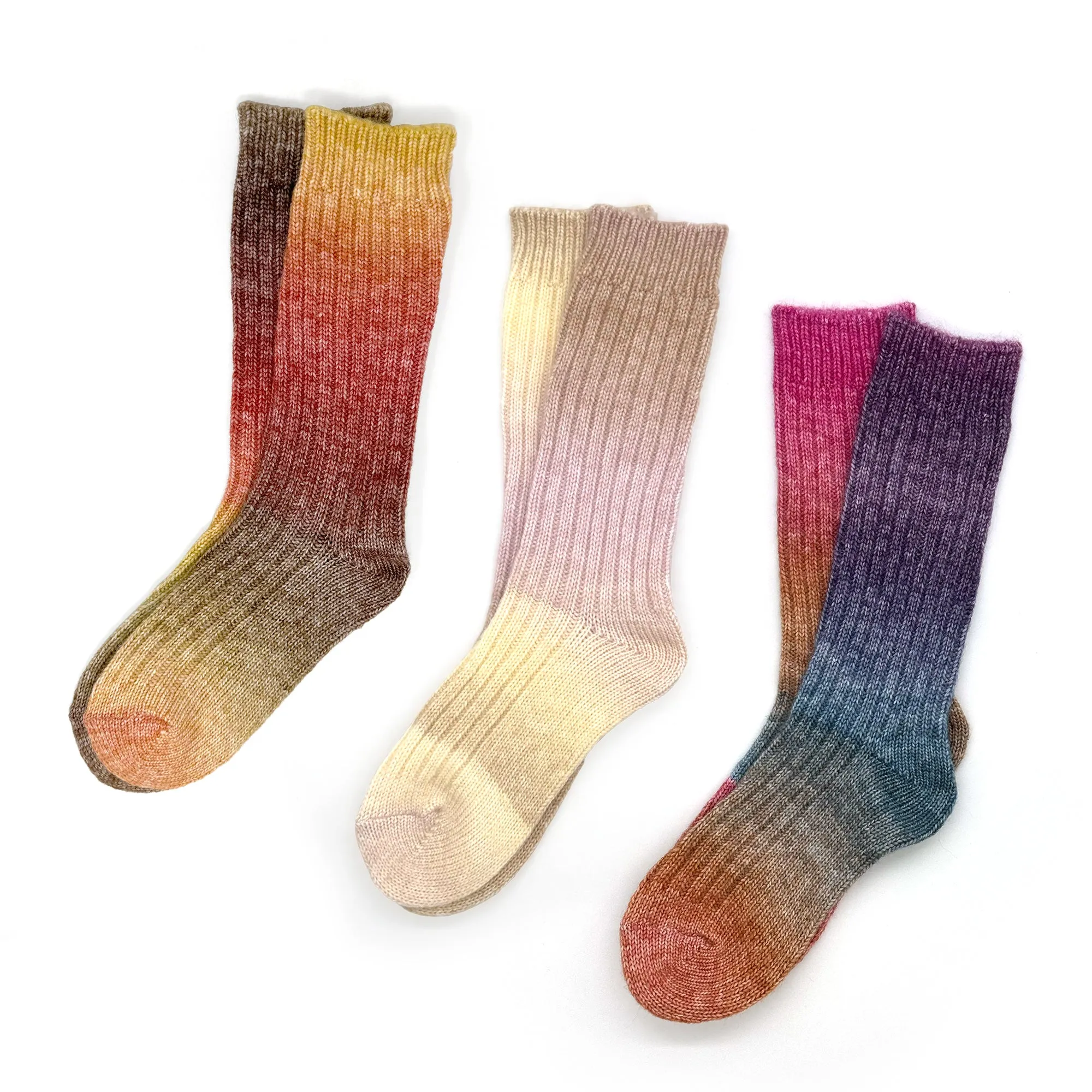 Ombre Sunset Socks – Cozy Gradient Knit Socks for Fall & Winter | Warm, Stylish Gift for Her