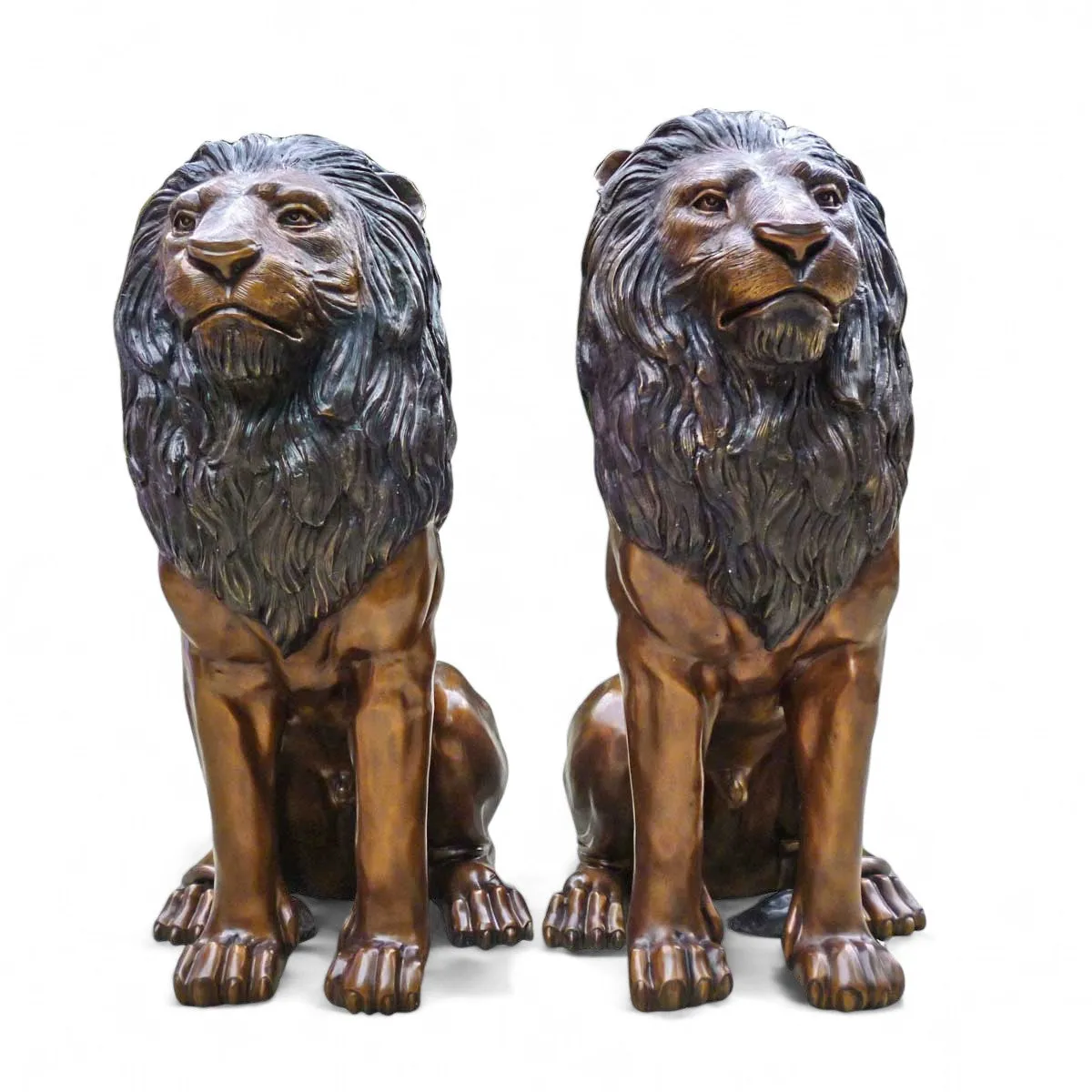 Pair of Gatekeeper Lions Sitting