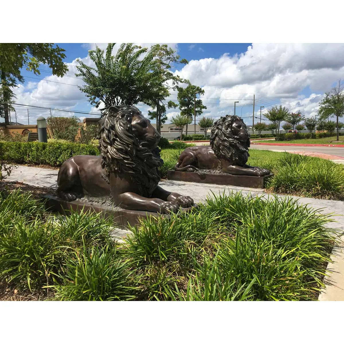 Pair of Reclining Palace Lions