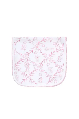 Pink Bears Trellace Burp Cloth