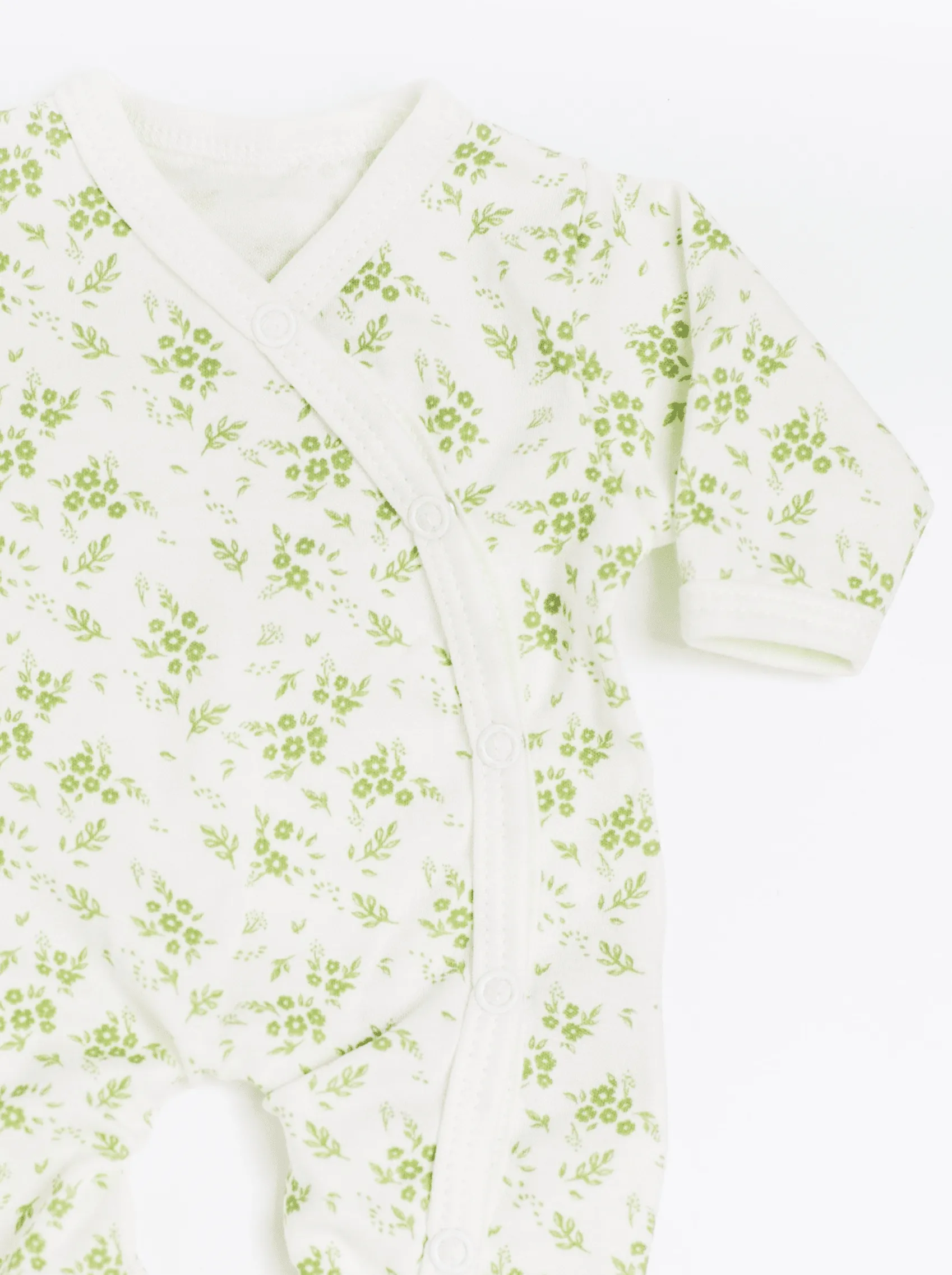 Preemie Girl Sleepsuit, Apple Floral, Premium 100% Organic Cotton