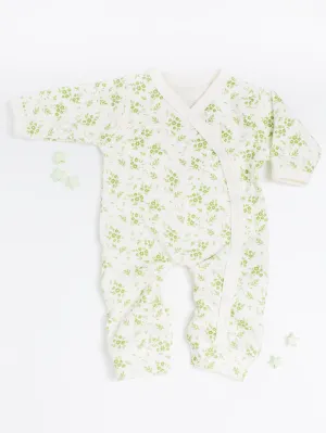 Preemie Girl Sleepsuit, Apple Floral, Premium 100% Organic Cotton